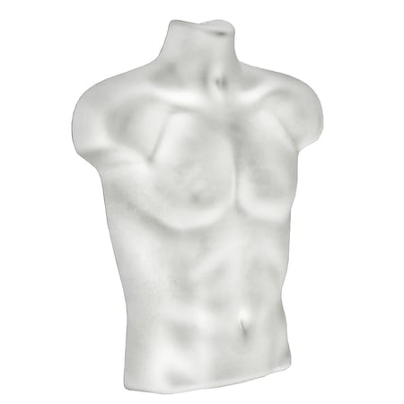 Azar Displays White Plastic Vacuum Form Male Bust, 20PK P-900500